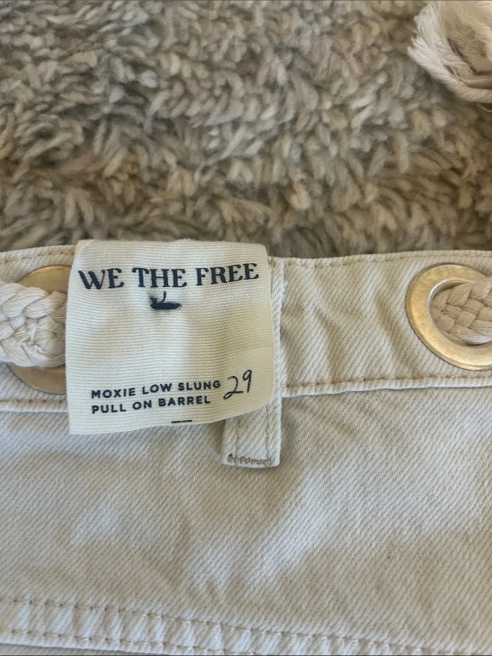 We The Free Cream Canvas Patchwork Painter Pants - Picture 5 of 5